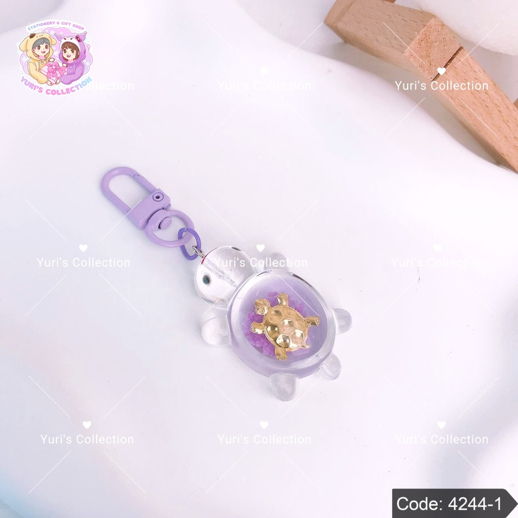 Gold Turtle Keychain \ Purple 