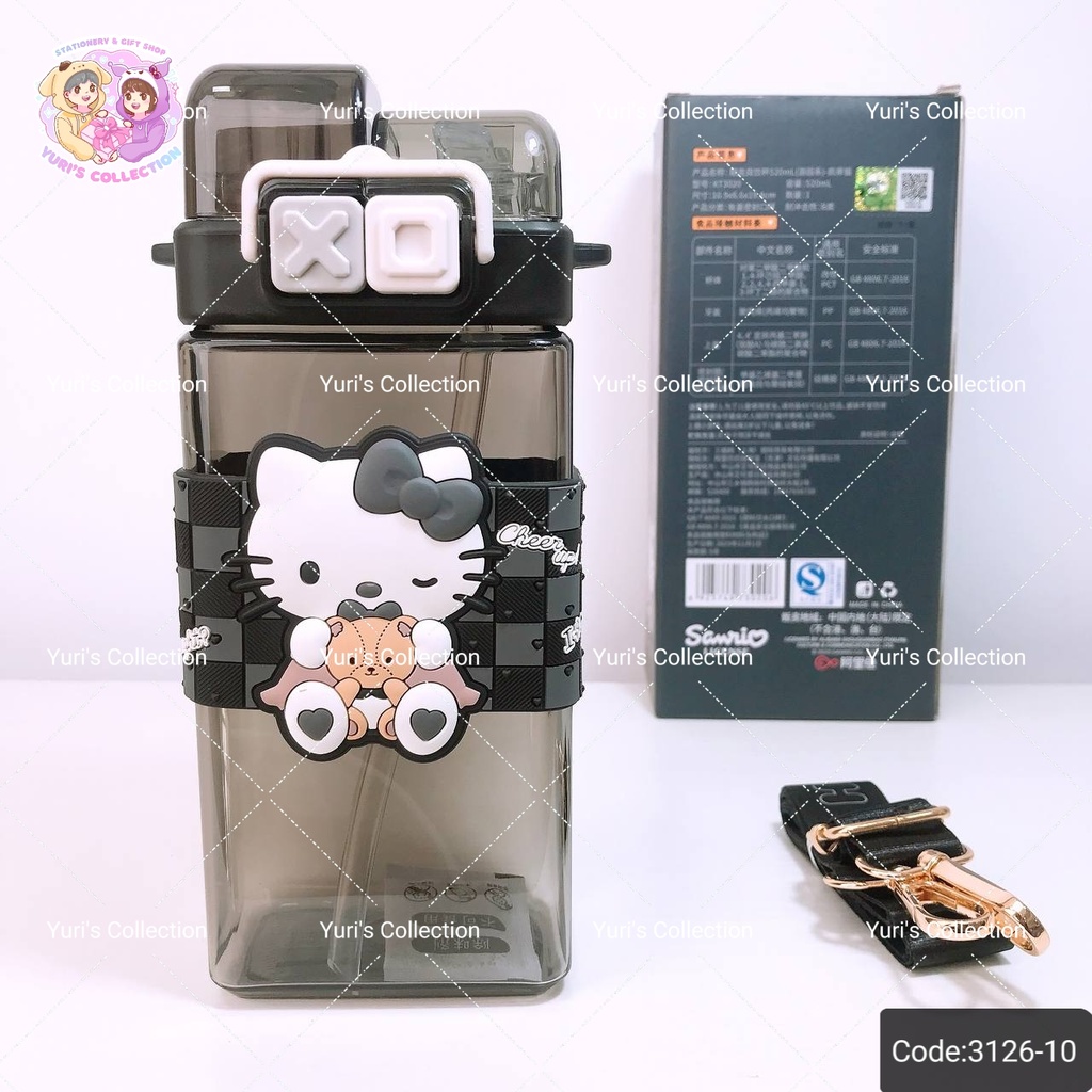 License Water Bottle 520mL \ Hello Kitty *Black*