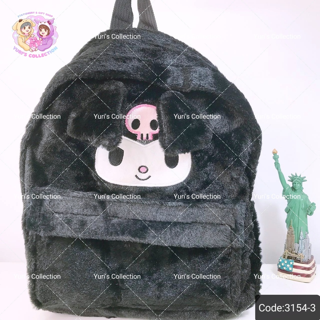 Sanrio Fluffy Backpack \ Kuromi *Black*
