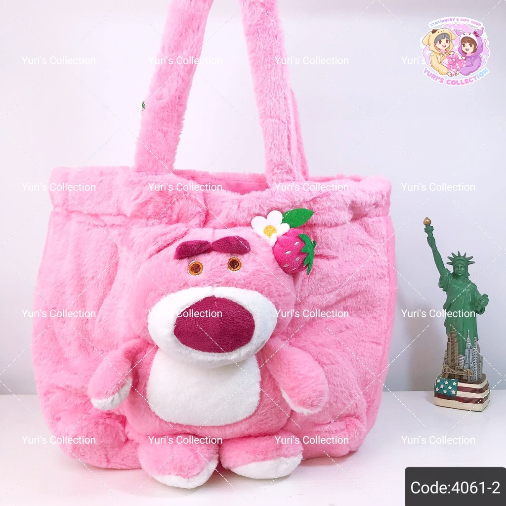 Fluffy Plush Shoulder Bag With Doll \ Lotso *Pink*