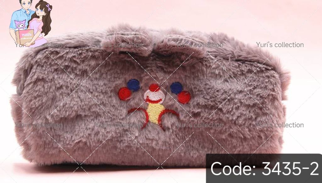 Fluffy Pencil Case (grey)