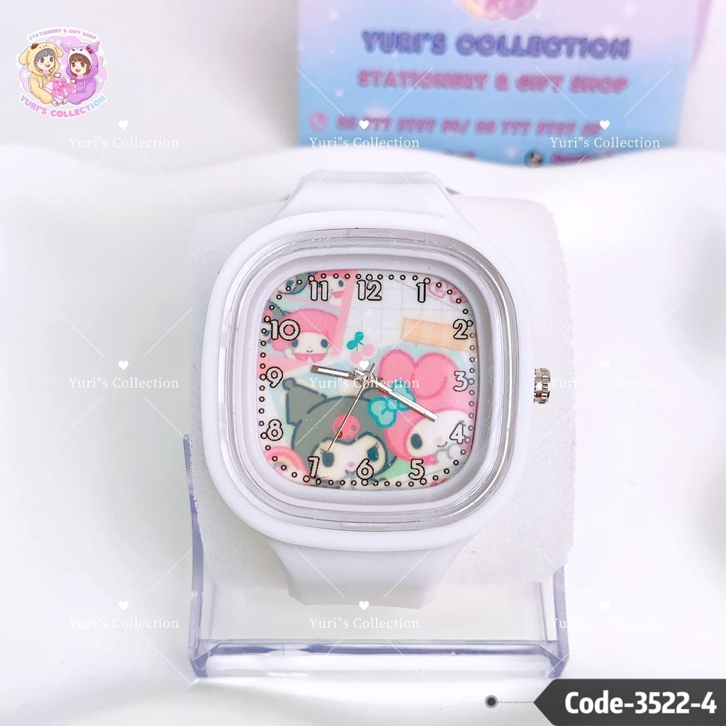 Kuromi & MyMelody Square Watch \ White