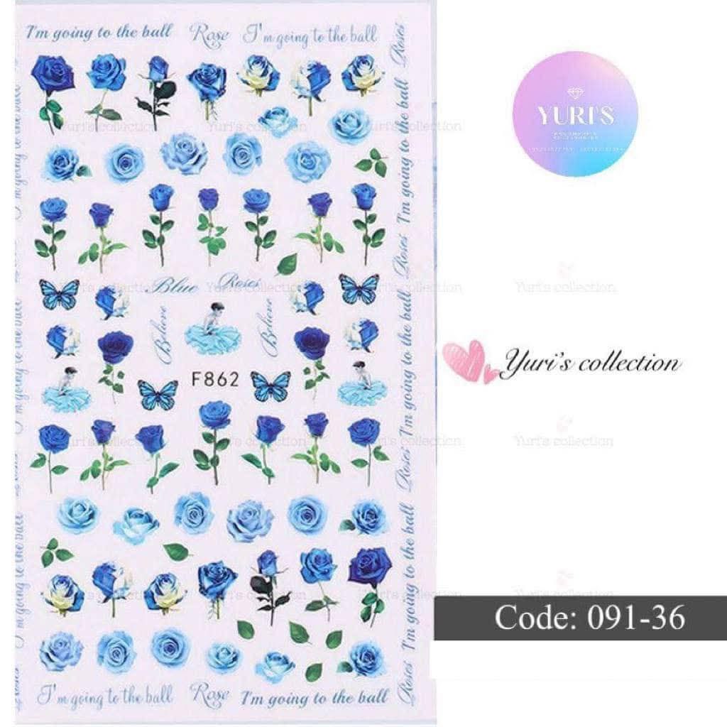 Bling Sticker \ Flower *Blue*