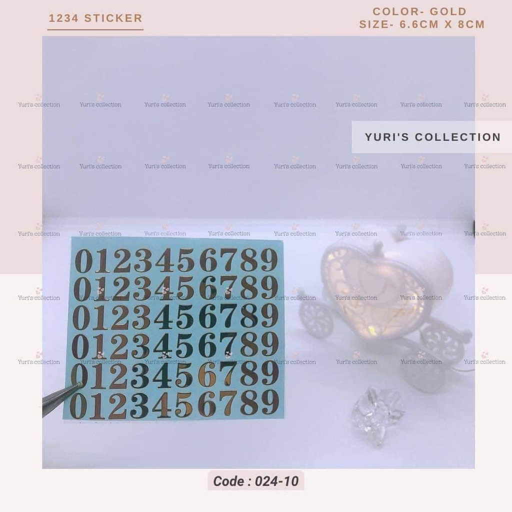 0123 Sticker Large Size \ *Gold*