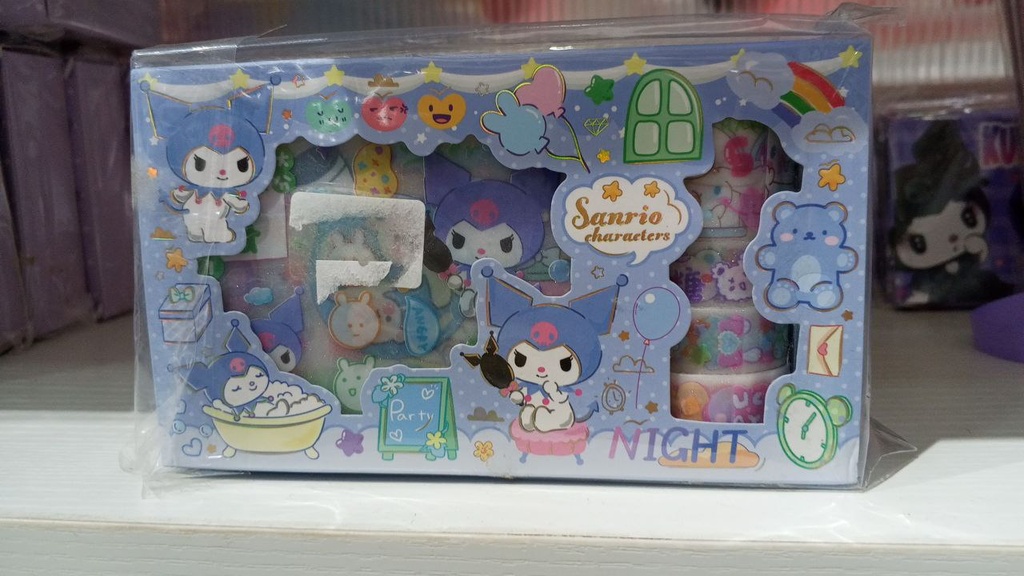 Kuromi Sticker + Washi Tape (Blue)