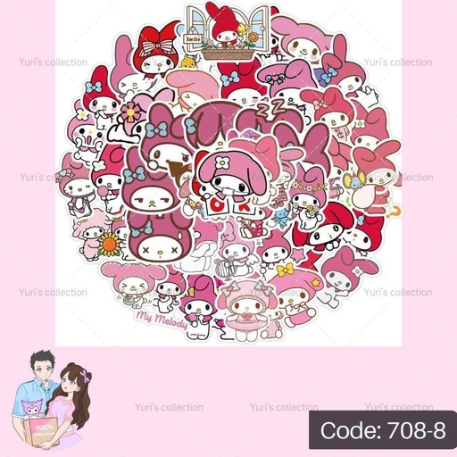 [708-8] My melody Sticker Pack (45-50pcs)