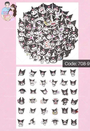 [708-9] Sticker Pack \ Kuromi *45-50pcs*