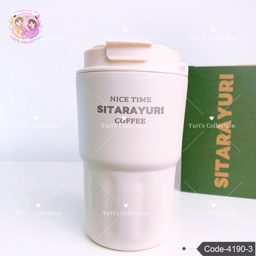 [4190-3] Insulated Vacuum Coffee Cup 360 ML \ White 