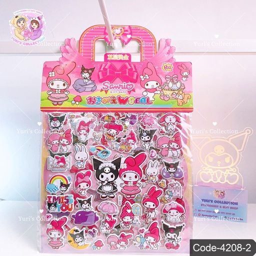 [4208-2] Sanrio Sticker \ MyMelody & Kuromi