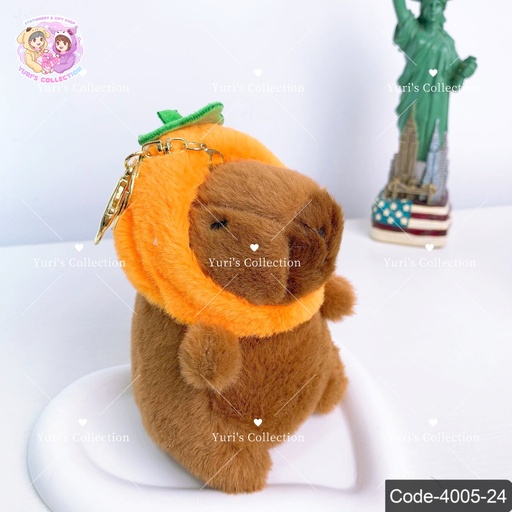 [4005-24] Plush Keychain \ Capy Bara *Orange*