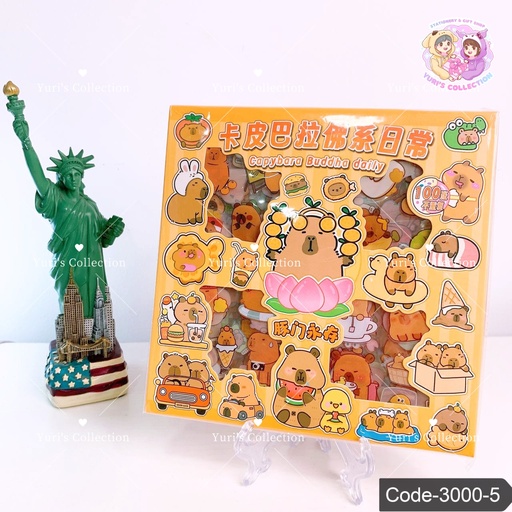 [3000-5] Sticker Box 100 Sheet \ Capy Bara 