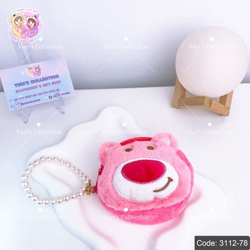 [3112-78] Zip Bag Plush Keychain \ Lotso 