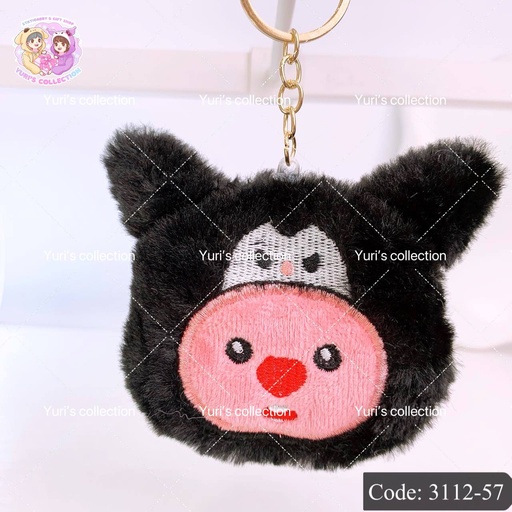 [3112-57] Fluffy Plush Keychain \ Lotso *Black*