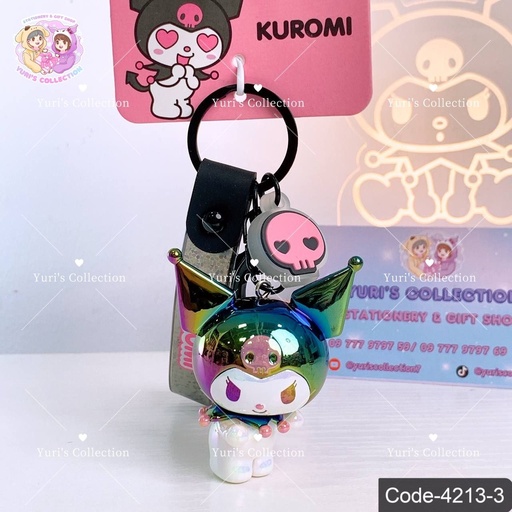 [4213-3] Bling Bling License Keychain/ Kuromi *Black*