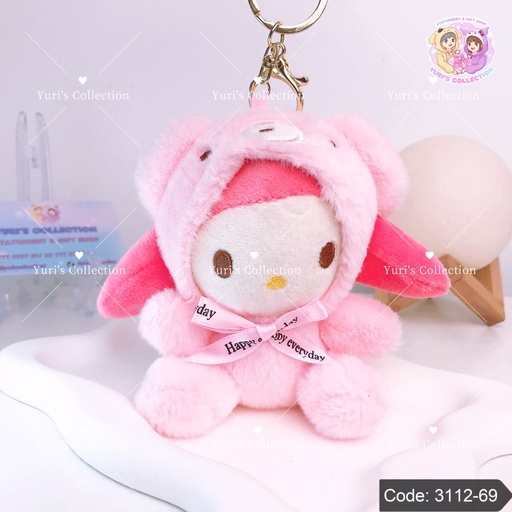 [3112-69] Plush Keychain \ MyMelody Hoodie 