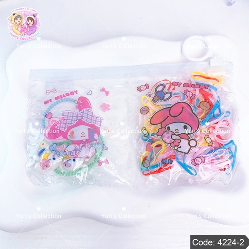 [4224-2] Sanrio Hair Bands Rubber With Topping \ MyMelody 