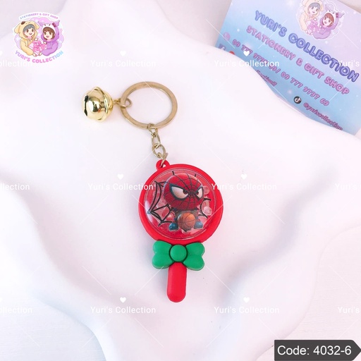 [4032-6] Sanrio Lollipop Keychain \ Spider Man 