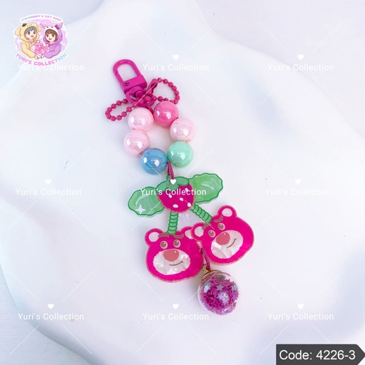 [4226-3] Pearl Beaded Bling Keychain \ Lotso 