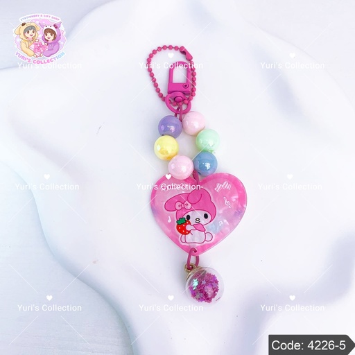 [4226-5] Pearl Beaded Bling Keychain \ MyMelody 