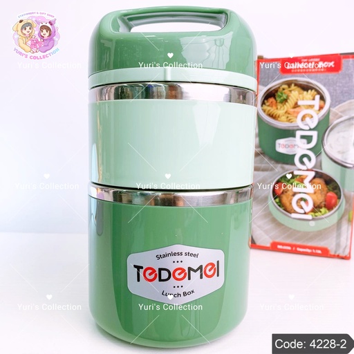 [4228-2] Tedemel Stainless Steel Lunch Box 2Kant \ Green