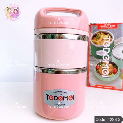 [4228-3] Tedemel Stainless Steel Lunch Box 2Kant \ Pink 