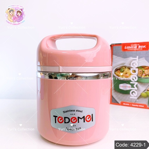 [4229-1] Tedemel Stainless Steel Lunch Box 1Kant \ Pink 