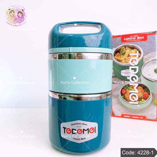 [4228-1] Tedemel Stainless Steel Lunch Box 2Kant \ Blue 