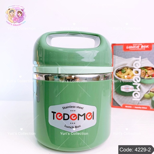 [4229-2] Tedemel Stainless Steel Lunch Box 1Kant \ Green