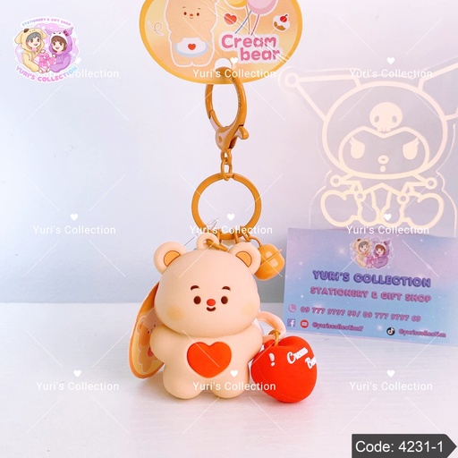 [4231-1] Bear Rubber Heart \ Brown