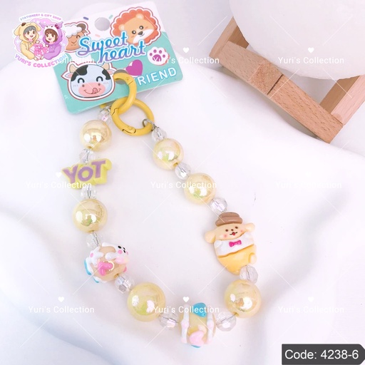 [4238-6] Sanrio Phone Strap Keychain \ Pompom