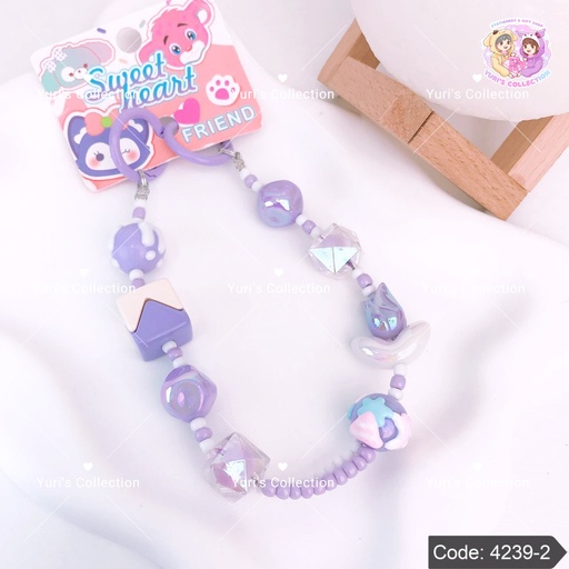 [4239-2] Phone Strap Keychain \ Purple