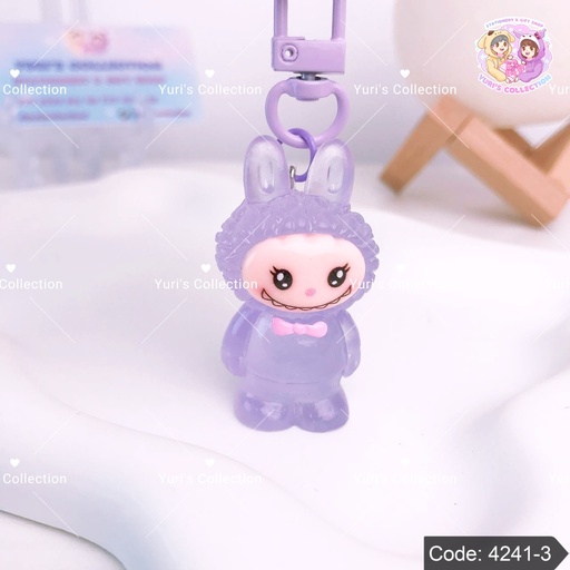 [4241-3] Labubu Luminous Keychain \ Purple 