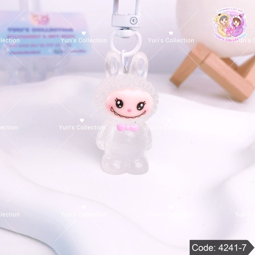 [4241-7] Labubu Luminous Keychain \ White 