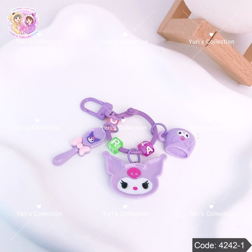 [4242-1] Sanrio Acrylic Spoon Abc Keychain \ Kuromi 