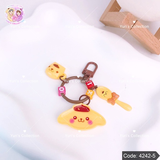 [4242-5] Sanrio Acrylic Spoon Abc Keychain \ Pompom 