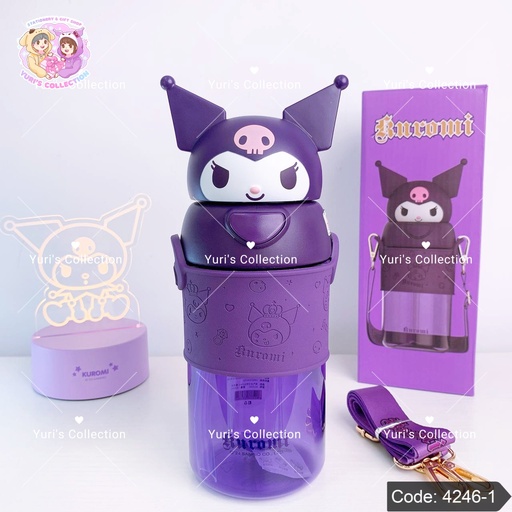 [4246-1] License Water Bottle 620 ML \ Kuromi 