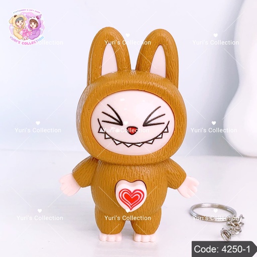 [4250-1] Face Changing Figure Keychain \ Labubu *Brown*