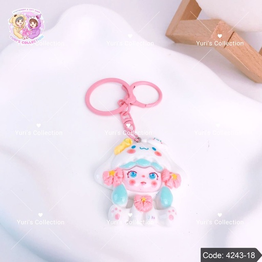 [4243-18] Sanrio Keychain \ Girl *White*