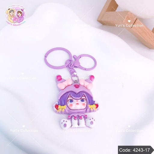 [4243-17] Sanrio Keychain \ Girl *Purple*