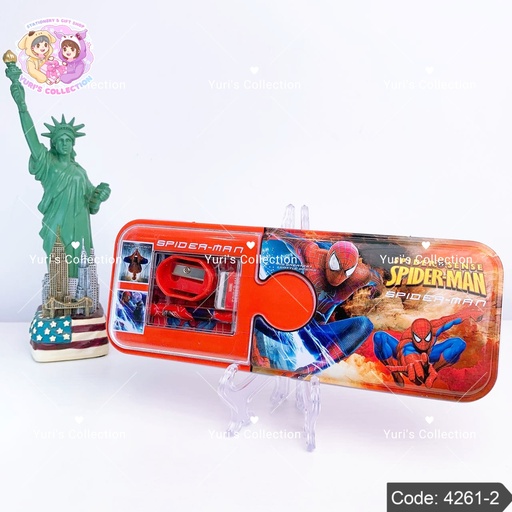 [4261-2] Metel Pencil Box With Stationery \ Spider Man