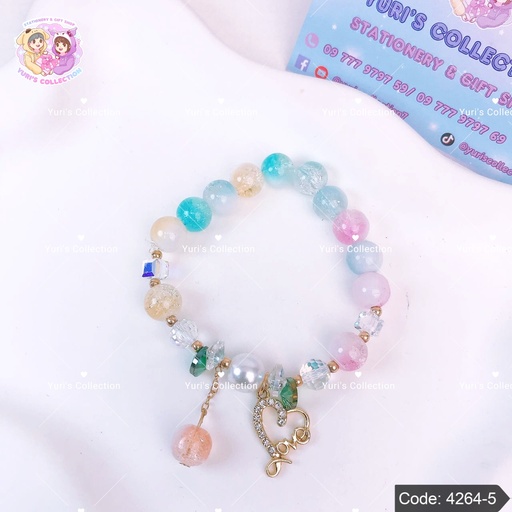 [4264-5] Crystal Beads BraceLet \ Love 
