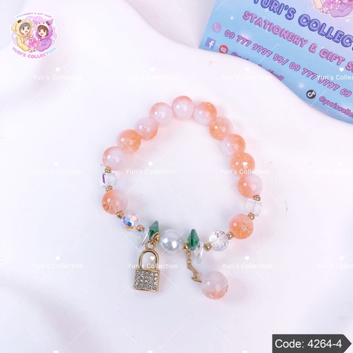 [4264-4] Crystal Beads BraceLet \ Locks 