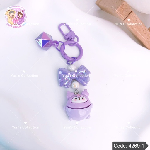 [4269-1] Baeded Ribbon Keychain \ Kuromi 