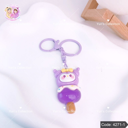 [4271-1] Sanrio Ice Lolly Keychain \ Kuromi 