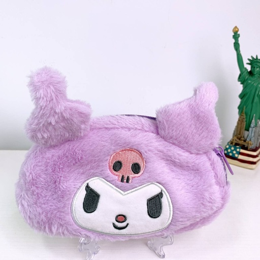 [3434-4] Kuromi Fluffy Pencil Case/ Purple
