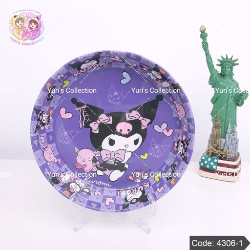 [4306-1] Melamine Plate *Medium-size* / Kuromi