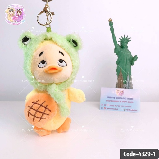[4329-1] Upset Duck Plush Keychain / Frog