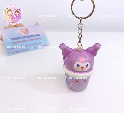 [4337-1] Sanrio Cup Squishy Keychain \ Kuromi 