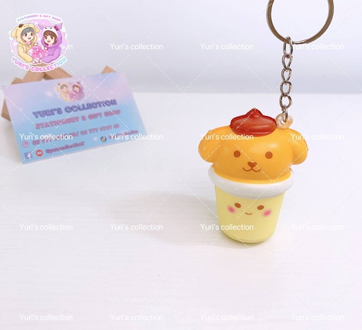 [4337-3] Sanrio Cup Squishy Keychain \ PomPom 