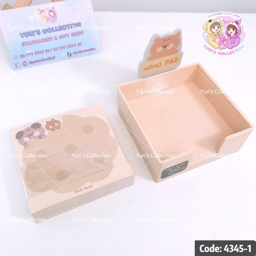 [4345-1] Moshi Moshi Sticky Notepaper \ Bear 